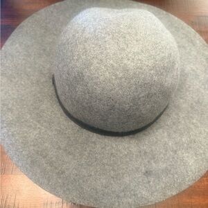Elegant Gray Women's Wool Floppy Hat